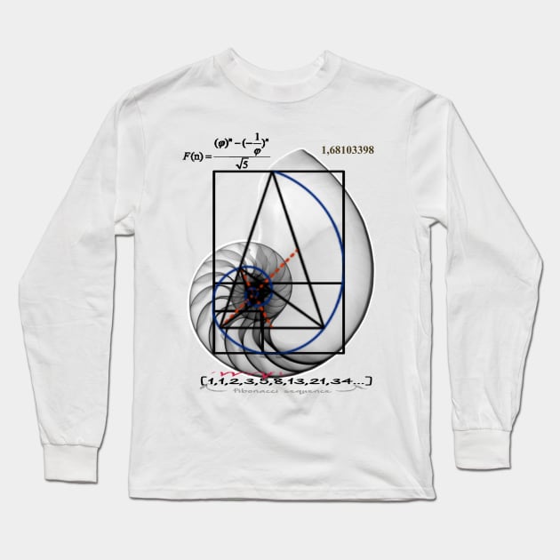 Fibonacci Long Sleeve T-Shirt by NerdsbyLeo